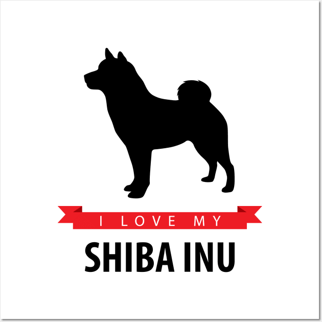 I Love My Shiba Inu Wall Art by millersye